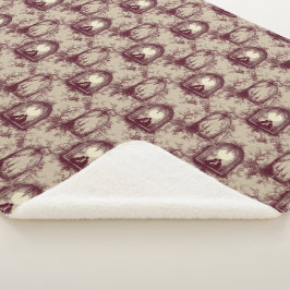 Gothic Love Valentijnsgr Burgundy Toile De Jouy Sherpa Deken