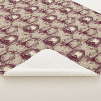 Gothic Love Valentijnsgr Burgundy Toile De Jouy Sherpa Deken