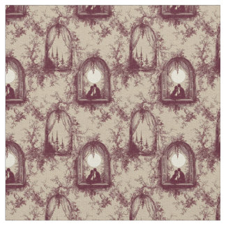 Gothic Love Valentijnsgr Burgundy Toile De Jouy Stof