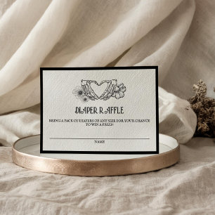 Gothic Luier Raffle Baby shower Skull & Flowers Informatiekaartje