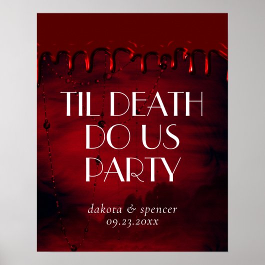 Gothic Luxe | Welkom zwarte rode vlek Drip Gore Poster (Voorkant)