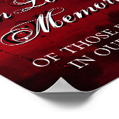 Gothic Luxe | Zwart en donkerrood Ter nagedachteni Poster (Hoek)