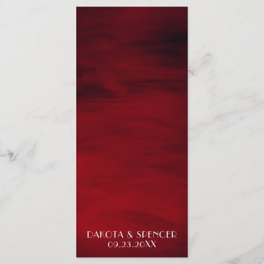 Gothic Luxe | Zwarte en Bloed Rode Drip Menu (Achterkant)