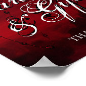 Gothic Luxe | Zwarte en donkere rode Kaarten en gi Poster (Hoek)