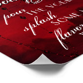 Gothic Luxe | Zwarte en Rode Bloody Mary Bar Poster (Hoek)