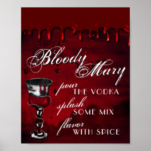 Gothic Luxe   Zwarte en Rode Bloody Mary-Drink Poster