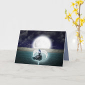 gothic maan angel wenskaart kaart (Gele Bloem)