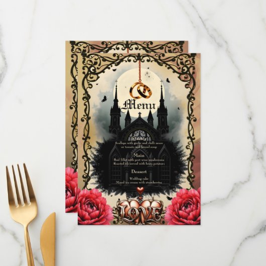 Gothic Maan –Eeuwige Liefde Onder de Middernachtel Menu (Voorkant / Achterkant in situ)