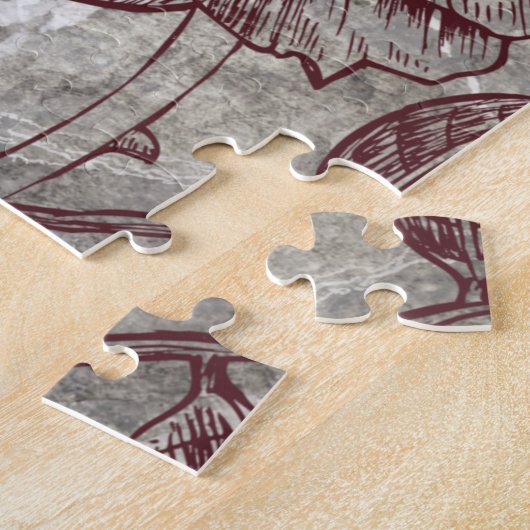 Gothic Macabre Victoriaans Skull & Death Ephemera Legpuzzel (Zijkant)