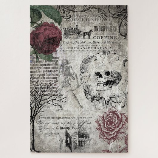 Gothic Macabre Victoriaans Skull & Death Ephemera Legpuzzel (Verticaal)