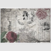 Gothic Macabre Victoriaans Skull & Death Ephemera Tissuepapier (Voorkant)