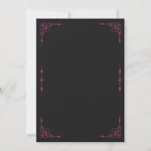 Gothic Magenta  Black Lace Roos Invitation Kaart (Achterkant)