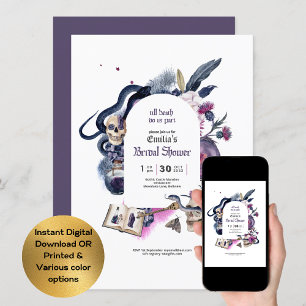 Gothic Magic Halloween Witch Vrijgezellenfeest Kaart