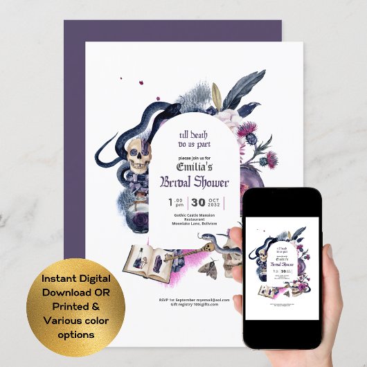 Gothic Magic Halloween Witch Vrijgezellenfeest Kaart