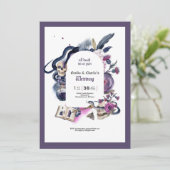 Gothic Magic Halloween Witch Wedding Uitnodiging (Staand voorkant)