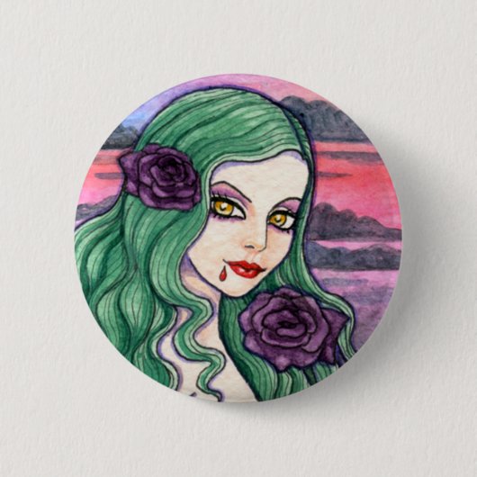 Gothic Magic Vampire Fantasy Button van Ann Howard (Voorkant)