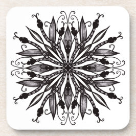 Gothic Mandala Leaves and Snakes Beverage Coaster Bier Onderzetter