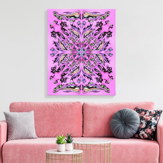 Gothic Mandala Stretched Canvas Afdrukken (Insitu (Woonkamer))