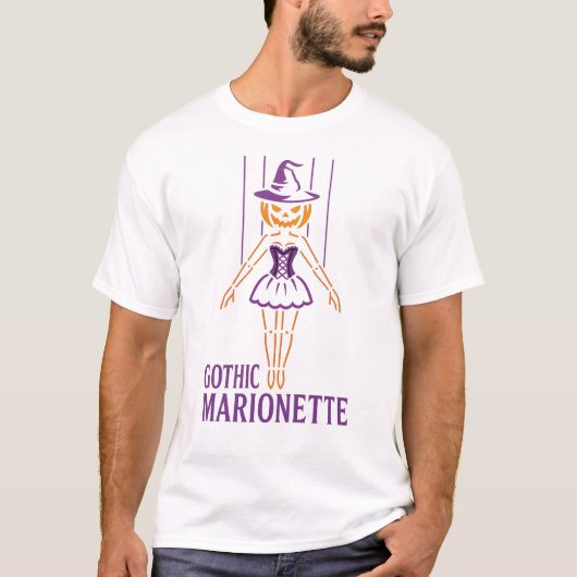 Gothic Marionette Pumpkin Witch | Halloweenpop T-shirt (Voorkant)