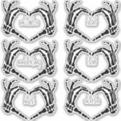 Gothic Marriage Milestones Creepy Skelet Handen Se Sticker (Voorkant)