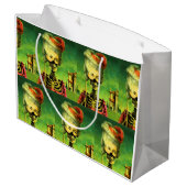 Gothic Mask Skeleton Large Gift Bag Cadeautasje (Achterkant Gekanteld)