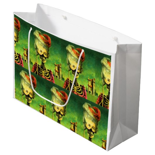 Gothic Mask Skeleton Large Gift Bag Large Cadeautasje (Voorkant Gekanteld)