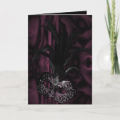 Gothic Maskerade Uitnodiging - Wijnkleur (Voorkant)