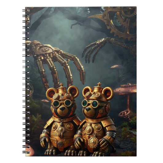 Gothic Mechanical Dark Forest Steampunk Gummy Bear Notitieboek (Voorkant)