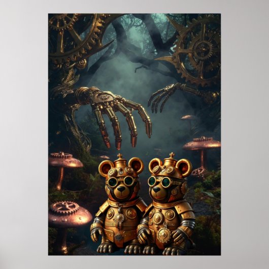 Gothic Mechanical Dark Forest Steampunk Gummy Bear Poster (Voorkant)