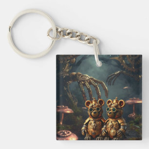 Gothic mechanische donkere bos Steampunk Gummbeer Sleutelhanger