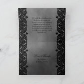 Gothic Medieval Black  Moody Gray Wedding Bedankkaart (Binnen)