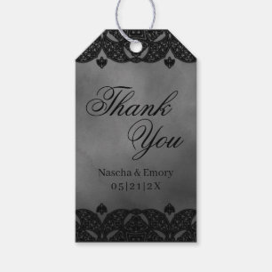 Gothic Medieval Dark  Lace Weddenschap Bedankt Cadeaulabel