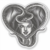 Gothic Medusa Heart Snake Sticker Sheet (Voorkant)