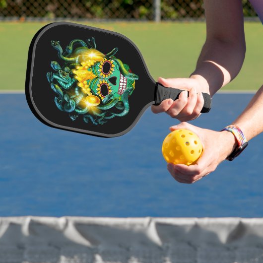 Gothic Medusa Sugar Skull Pickleball Paddle (Insitu)