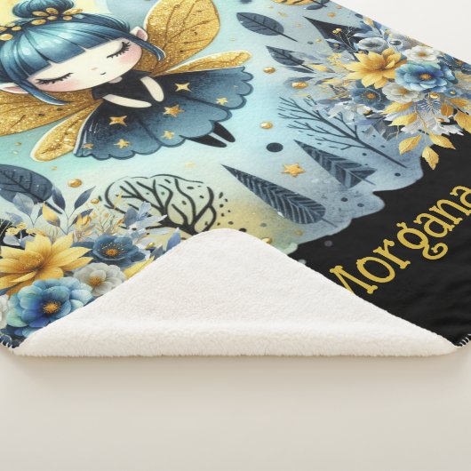 Gothic Meisje Aangepaste Decor Goth Kawaii Chibi Sherpa Deken (3/4)