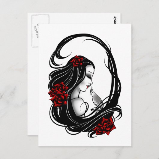 Gothic meisje briefkaart (Voorkant / Achterkant)