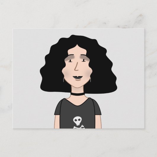 Gothic meisje briefkaart (Voorkant)