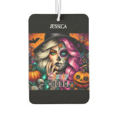 Gothic meisje gepersonaliseerde naam Halloween Luchtverfrisser (Achterkant)