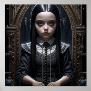 Gothic Meisje Griezelige Halloween  Poster