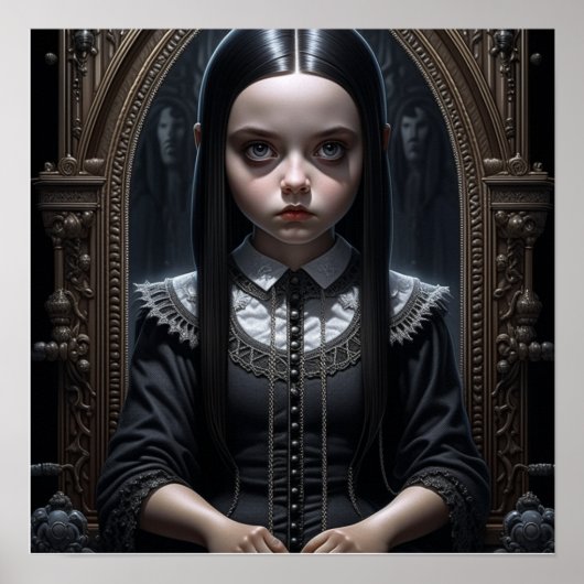 Gothic Meisje Griezelige Halloween  Poster (Voorkant)