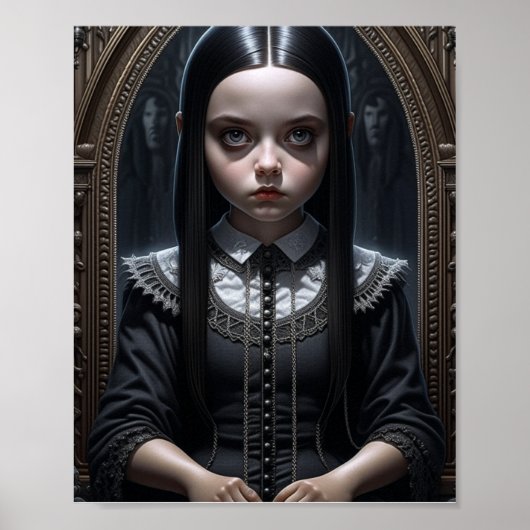 Gothic Meisje Griezelt Halloween Poster (Voorkant)