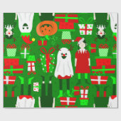 gothic meisje Halloween kerstspook Cadeaupapier (Vlak)