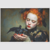 Gothic meisje met Baby zwarte draak decoupage kuns Tissuepapier (Voorkant)