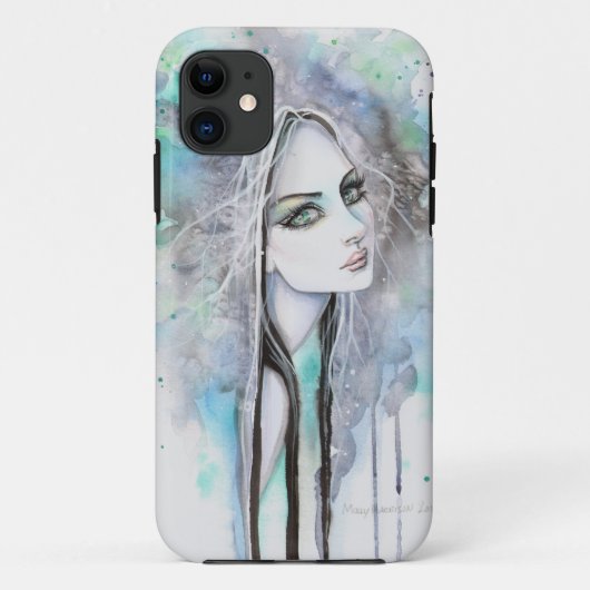 Gothic meisje met groene ogen, fantasie kunst Case-Mate iPhone case (Achterkant)