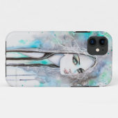 Gothic meisje met groene ogen, fantasie kunst Case-Mate iPhone case (Achterkant (horizontaal))