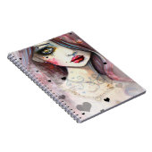 Gothic meisje met hart kunst notitieboek (Rechterzijde)