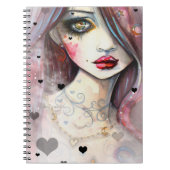 Gothic meisje met hart kunst notitieboek (Voorkant)