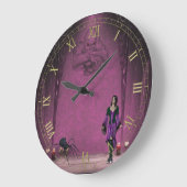 Gothic-meisje met spinmuur-klok grote klok (Hoek)