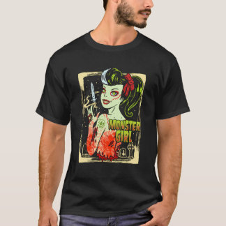 Gothic Meisje Monster Pinup Zombie Rockabilly T-shirt