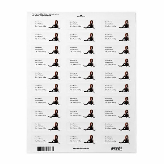 Gothic meisje retour adreslabels etiket (Full Sheet)
